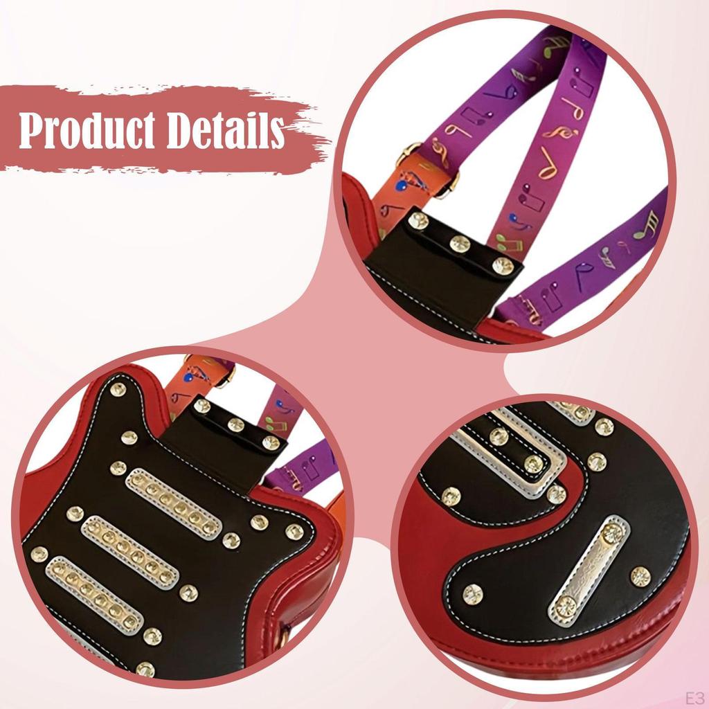 Damen Gitarrenförmiger Rucksack Verstellbare Schultergurte für Party