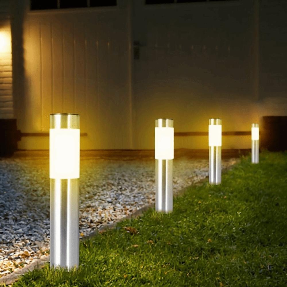 Stainless Steel Solar Garden Lights IP65 Rated Bollard Light Solar Lamp  Garden Lighting