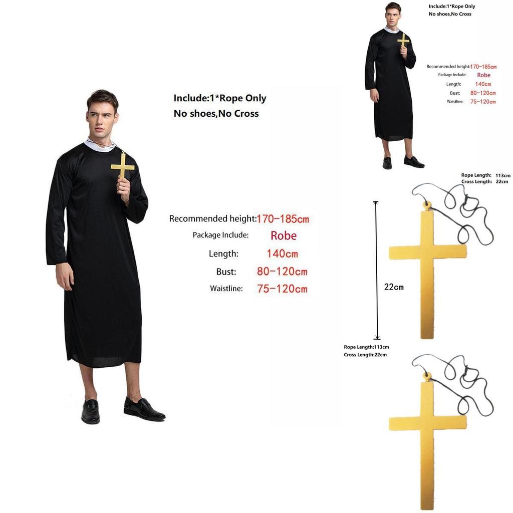 Captivating Priest Costume Robe With Classic Godfather Style For Memorable Halloween Celebrations