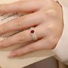 New Fashion Lab Ruby Full Zircon Ring For Women Upscale Eternity Ring Jewelry Wedding Engagement Party Anniversary Birthday Gift