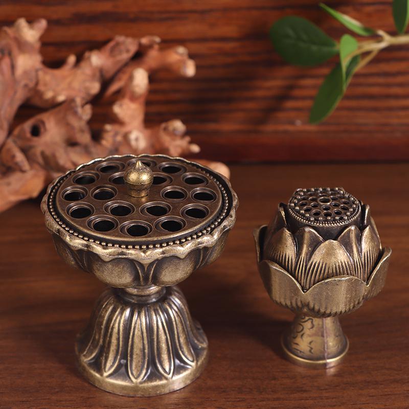 Alloy Lotus Incense Burner Lotus Incense Censer Archaic Copper Sandalwood House Furnishings Home Office Decoration