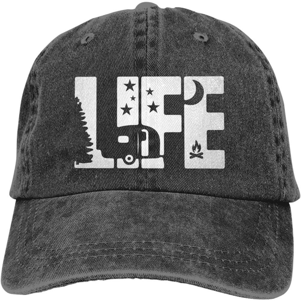 Welcome To Our Campsite Denim Baseball Cap Golf Dad Hat Adjustable Original Classic Low Profile Cotton Hat Men Women