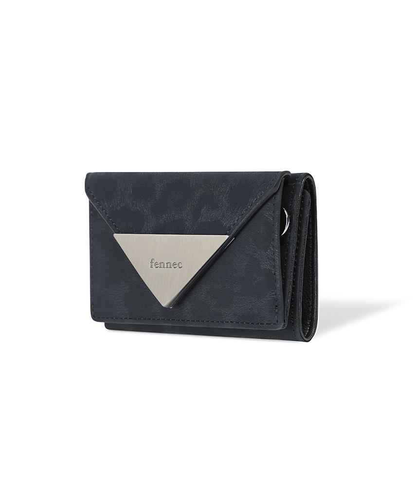 Fennec Triangle Triple Wallet - Leopard Navy