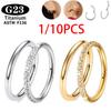 1/10PCS ASTM F136 G23 Titanium Nose Ring Women's Hoop Earrings Piercing Body Jewelry Hinge Clicker Open Diaphragm Nose Ring