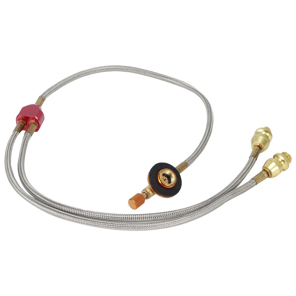 G1/8 DN6 Outdoor Camping Gas Stove Flat Tanks Hose Adapter Accessories for Connecting 2 Burners