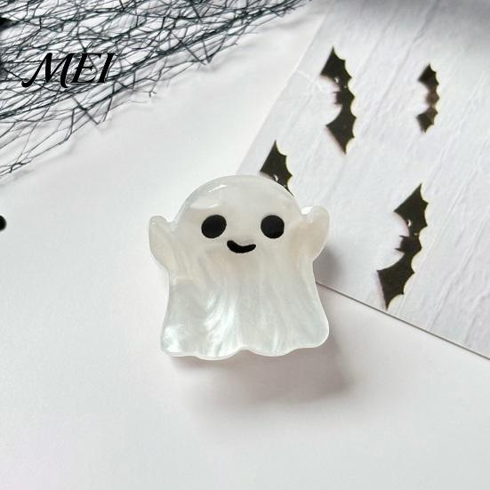 Stylish Acrylic Hair Clamps Halloween Claw Clip, Cute Headdress, Glitter Bat Pumpkin Trendy Accessories for Girls Black Cat Spider Ghost Pattern Women