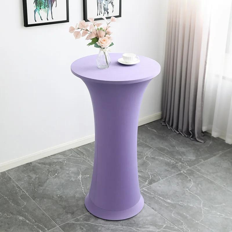 Cocktail Round Tablecloth L Spandex Stretch High Top Round Table Cover for Wedding Banquet Birthday Outdoor Party Bar Fair Table