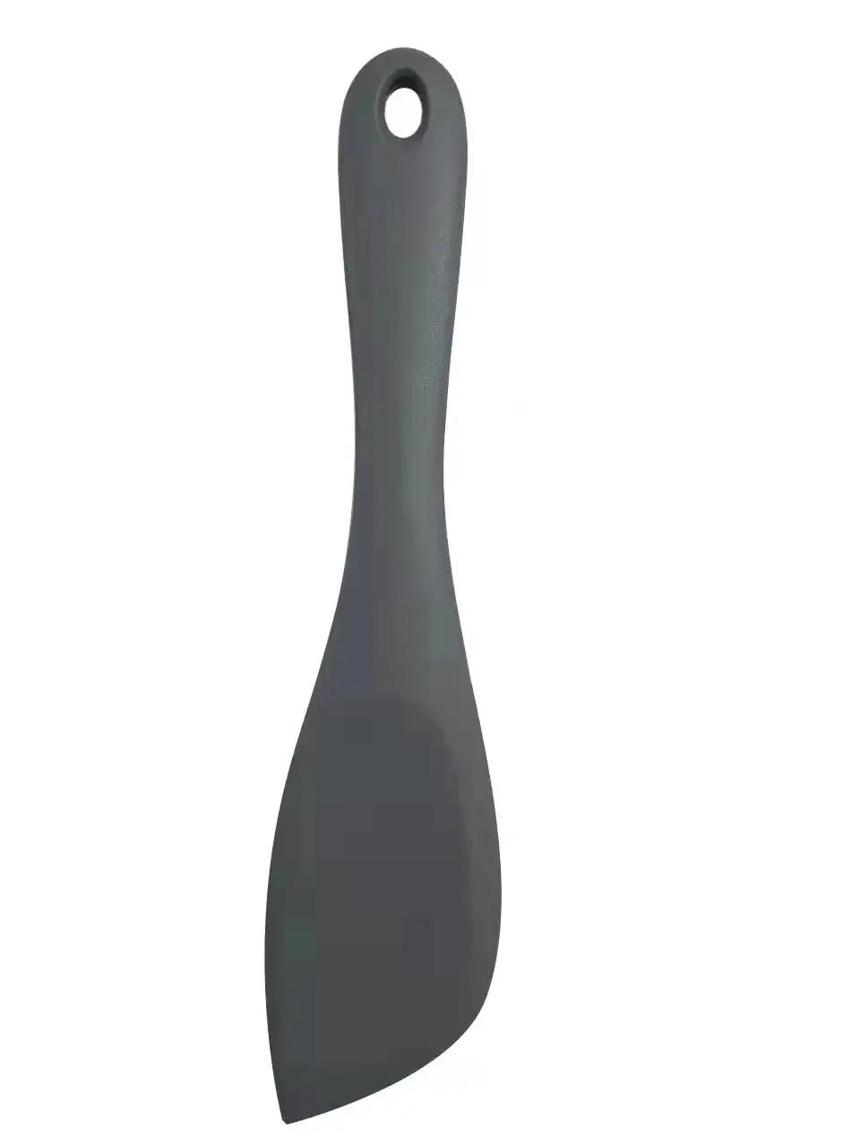 

Кухонная силиконовая лопатка Прозрачный скребок для приготовления теста Разглаживатель крема и масла Термостойкая посуда Инструменты для выпечки тортов серый