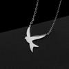 Mode Einfache Goldfarbe Edelstahl Friedenstaube Schwalbe Vogel Anhänger Halskette für Frauen Niedliche Tiere Halskette Kette Schmuck