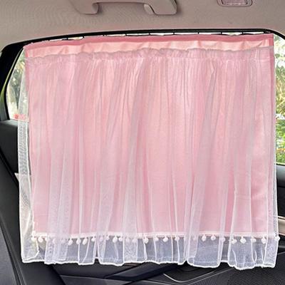 Suction Cup Car Sunshade Curtain Lace Vehicle Privacy Shades Baby Car Sunshades  Rear Seat