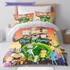 Morty Rick Pattern Bedding Set Quilt Cover Pillowcase Home Decor Gift (1 * Duvet Cover + 2 * Pillowcase, Without Core)