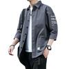 Man's Shirt Three-quarter Sleeve Spring and Summer Season Fashion Loose Short-sleeved Shirt Hong Kong Style Japanese Shirt Casual Jacket
