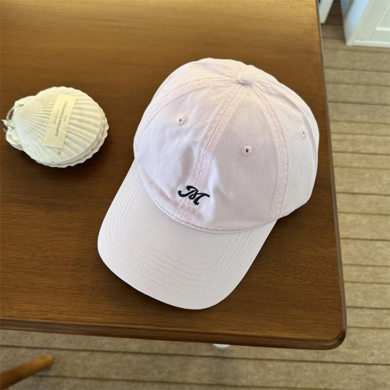 American embroidered letter baseball cap female simple casual versatile face small sun hat big head circumference peaked cap male