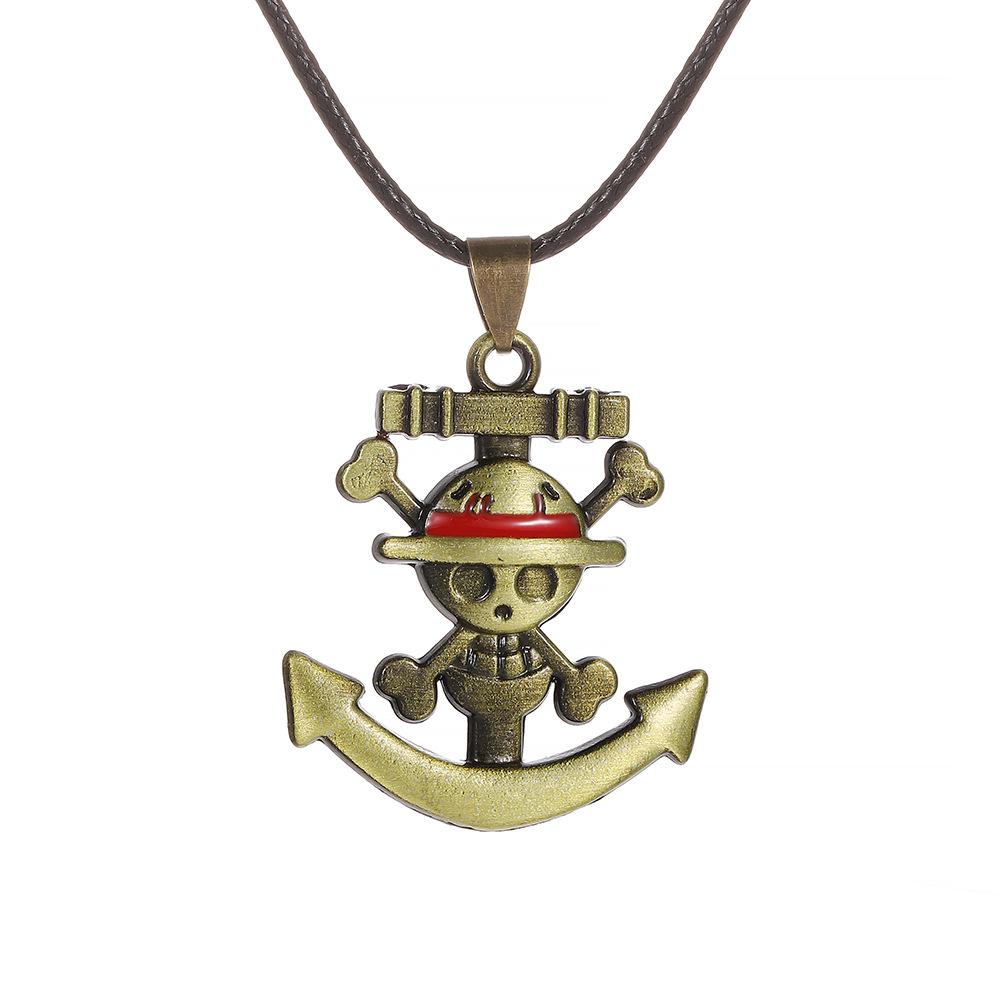 Cute Cartoon Pirate Pendant Necklace High-Value Kawaii Anime Style Alloy Charm Chain Jewelry Accessories for Women Fans Gift