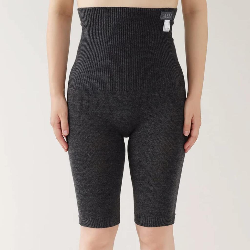 Kurashikinu Belly Warmer Made of and for Sensitive and Dry Warming and Cold Made In Half Charcoal Gray Pants, Linen, Cotton, Silk, Unisex, Skin,