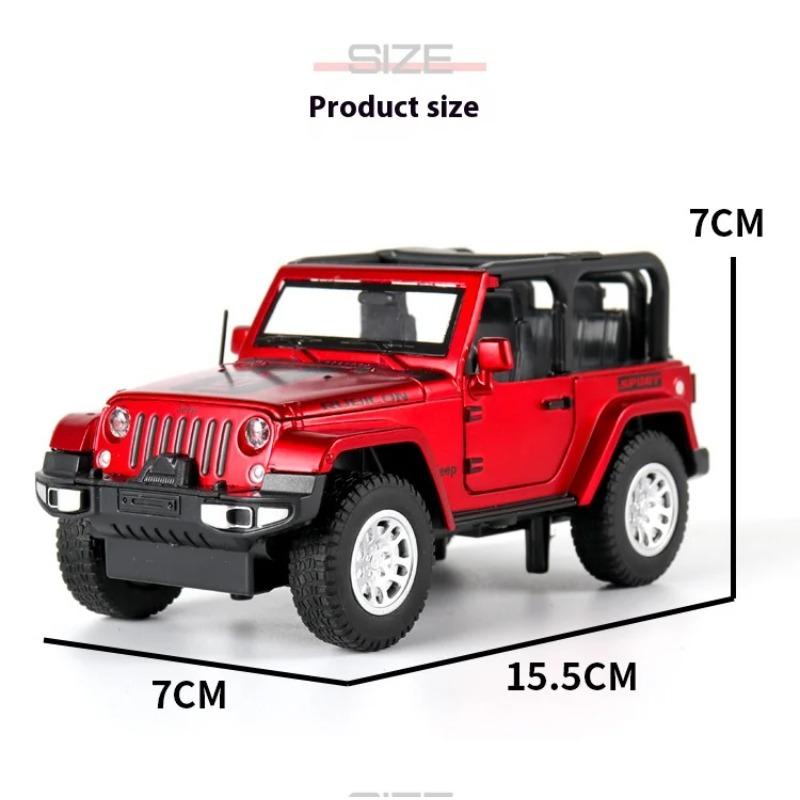 1/32 Scale Jeep Wrangler Rubicon Alloy Car Model Diecast Metal Toy Off Road Vehicles Sound Light Children Toy Trendy Display Ornament