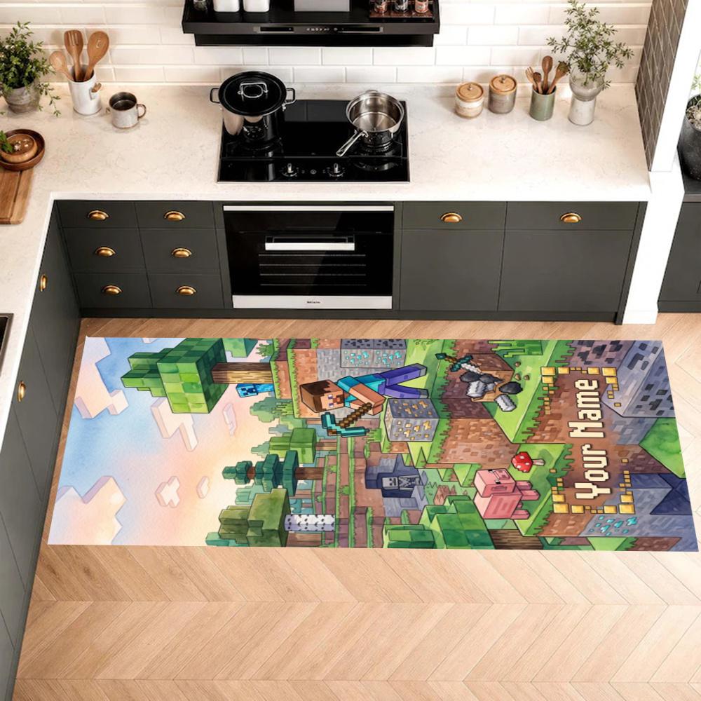 Minecraft Customize Your Name Kitchen Rug Runner Rug Laundry Mat Hallway Entryway The Best Gift Choice