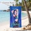 zoey Custom Name Printed Beach Towel Personalized Soft Towel For Swimming Beach Travel