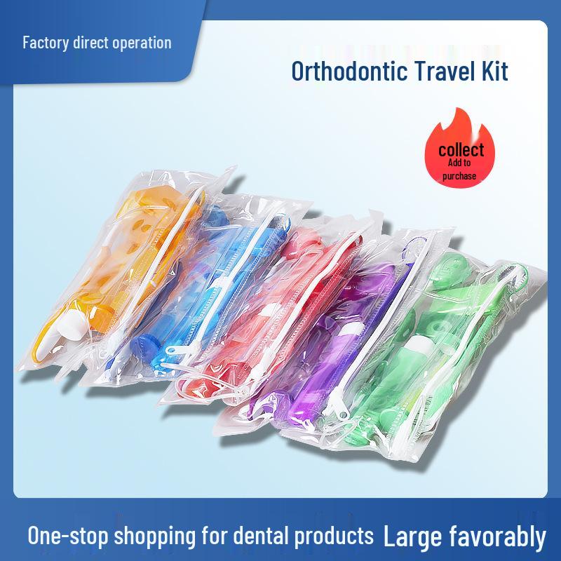 

Invisible Braces Care Set: 8-Piece Portable Kit with Toothbrush, 5 Color Options фіолетовий