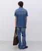 INSILENCE Flash Half Denim Shirt Washed Blue