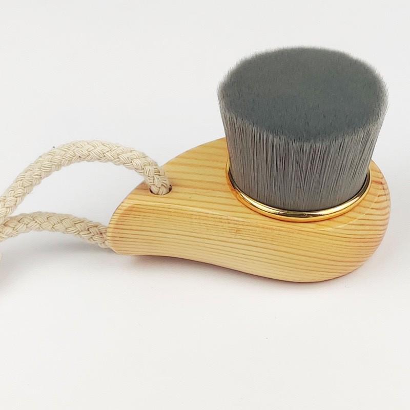 Raindrop Pine Wood Face Wash Brush - Soft Bristle Makeup Cleansing Tool