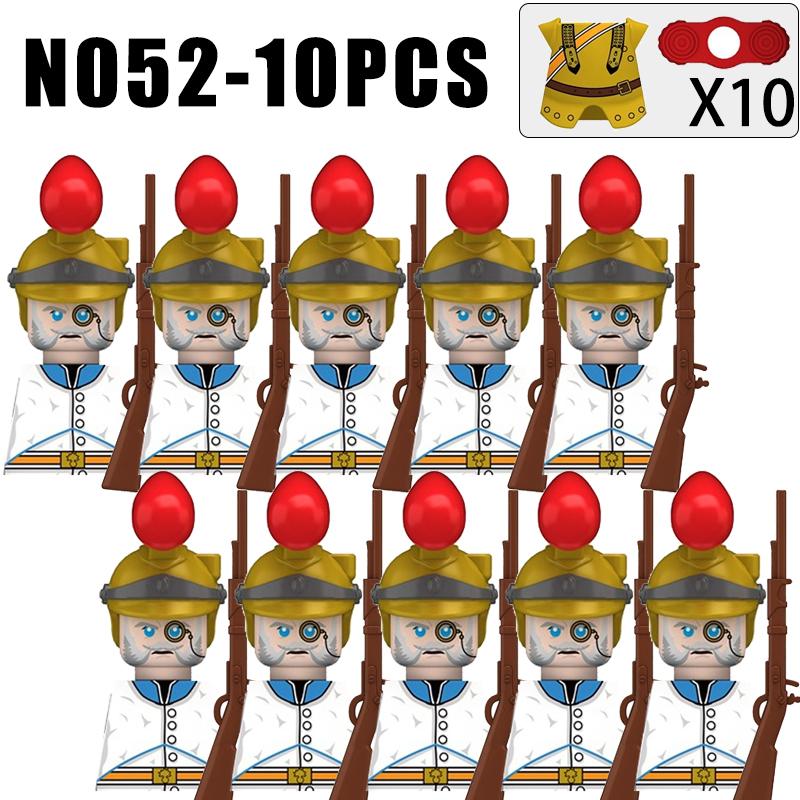 Kids Toys Napoleonic Wars Building Blocks 10pcs/lot Fusilier Lancer Soldiers Mini Action Figures Toys For Kids Christmas Gifts