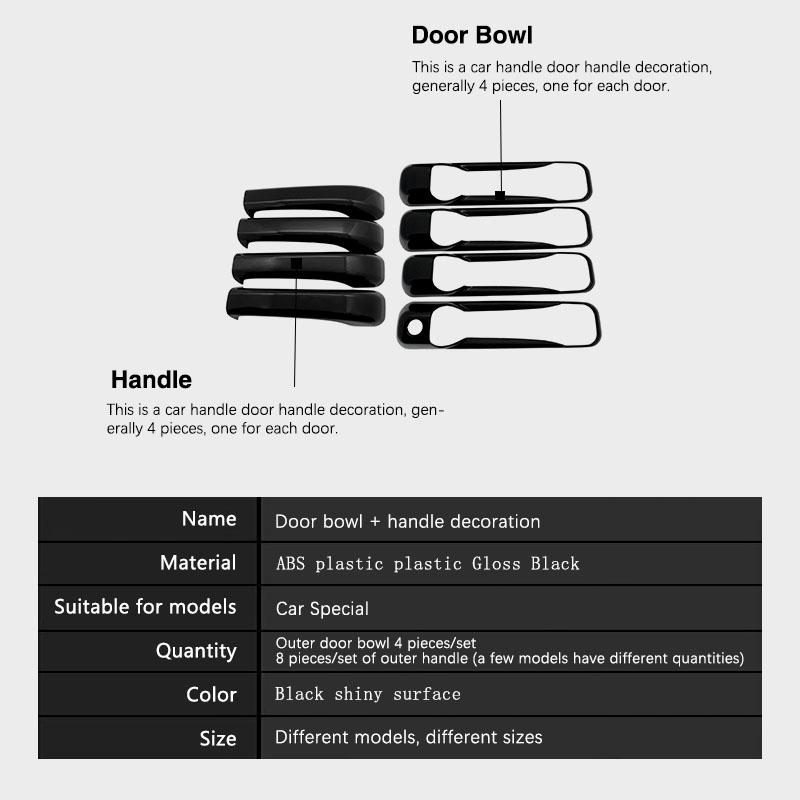 For Jeep Grand Cherokee 3 III WK 2005~ 2010 Gloss Black Carbon   Door Handle Cover Car Exterior Styling Auto Accessories