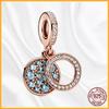 Authentic Copper Metal Heart Tree Sparkling Dangle Charm Bead Components Designed For Authentic Original Bracelet High Quality Fine Jewelry Bead