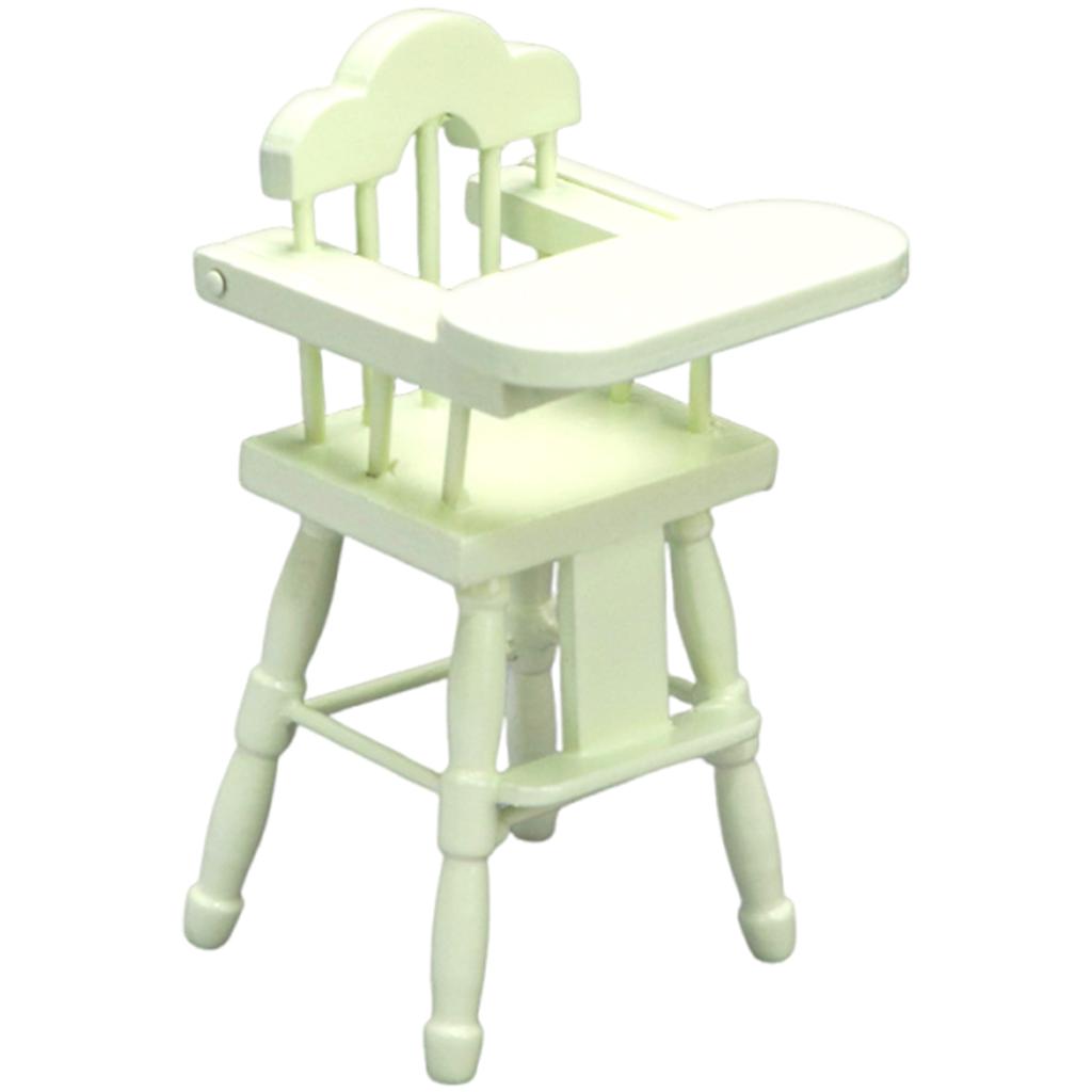 Classical Wooden Mini Baby Dining Chair for 1/12 Dollhouses Role Play Educational Kids Collectible Toy
