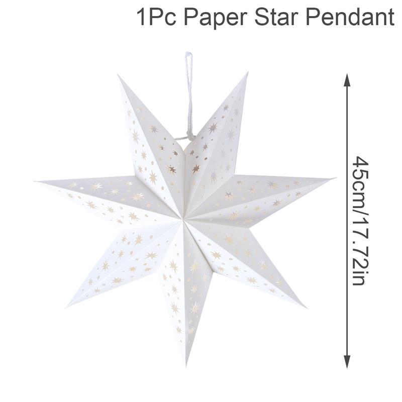30-75cm Hollow Star Hanging Pendant Eid Mubarak Christmas Ramadan Decoration 2025 Islamic Muslim Party Decor Ramadan Kareem Gift
