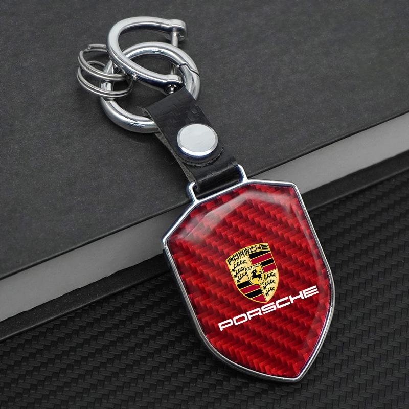 Přívěsek na klíče do auta Držák na klíče Klíčenka z uhlíkových vláken Kroužek na klíče Pro Porsche Cayenne Macan 911 718 Taycan Panamera Boxster Cayman Příslušenství