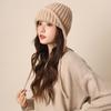 Korean Film~ Small Solid Color Lace-up Knitted Wool Flying Hat Women's Winter Versatile Ear Protection Student Lei Feng Hat