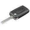 2 Buttons Flip Folding Key Case Black Remote Flip Folding Key Shell Cover Case for Peugeot 207 307
