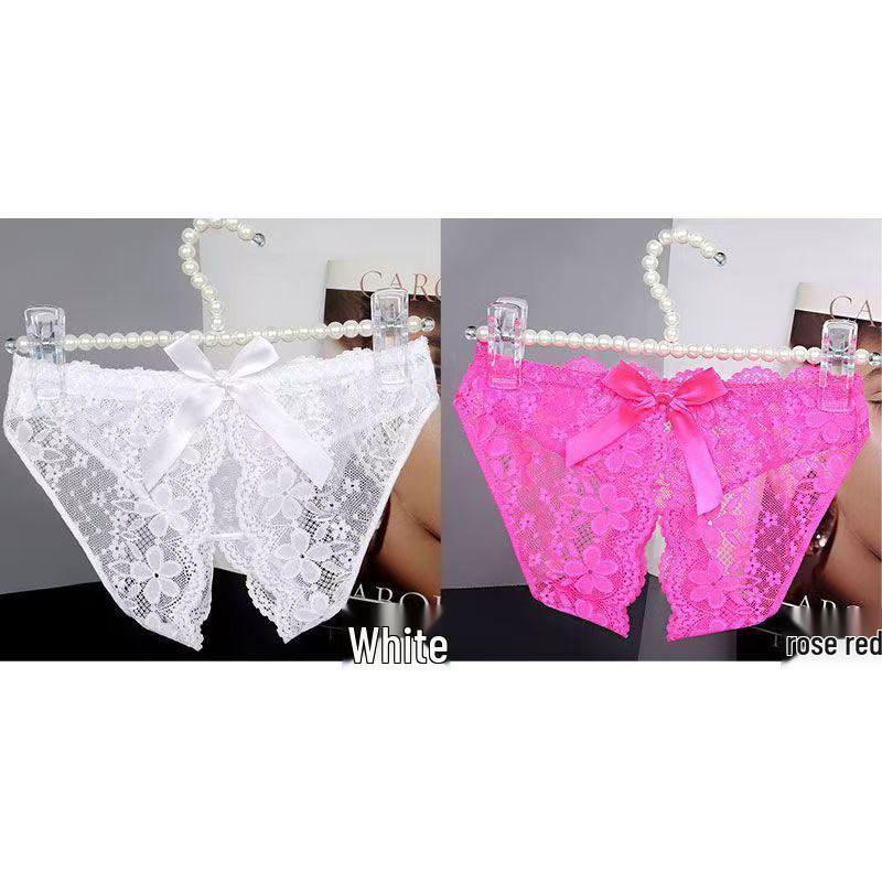 Women's Lace Bow Seamless Open Crotch Panties: Sexy, Hot, and Breathable