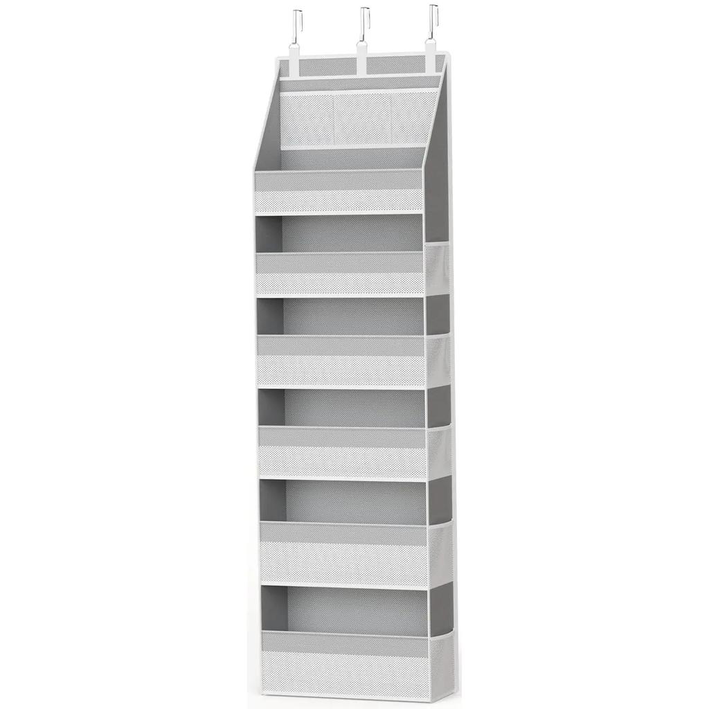 Criusia Over The Door Organizer, 6-Shelf Closet Hanging Storage with 13 Mesh Pockets, Capacity Behind The Door Storage