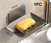 Household Bathroom No-Drill Wall Mounted Space Aluminum Soap Rack Drain Water To Prevent Rust Soap Storage Rack 1/2/3pcs