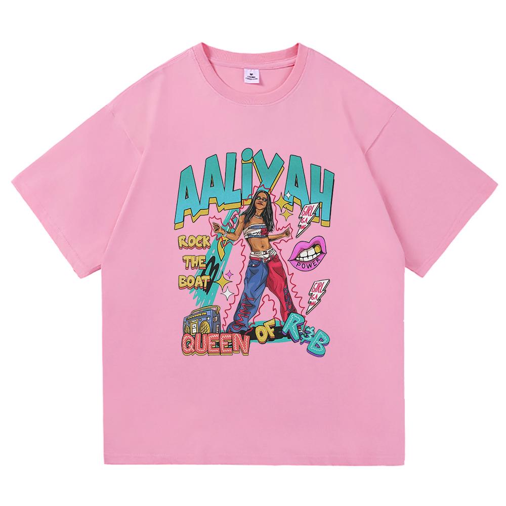 Aaliyah T Shirt Fashion Men Clothing Harajuku Unisex High Quality Cotton Tops Manga Funny Graphic T Shirts for Fans Gifts