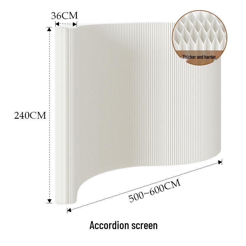 18-Panel Curved Folding Screen Divider – Japanese Style Retractable Wall for Live Broadcasts