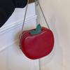 Girl Crossbody Bag Cute Apple PU Personality Women Shoulder Bag Simple Small Satchel Cartoon Shaped Coin Purse CLE