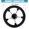 13.5in 5 Spoke Boat Destroyer Steering Wheel with Black Foam Stainless Steel Steering Wheel for Marine Yacht Easy Setup
