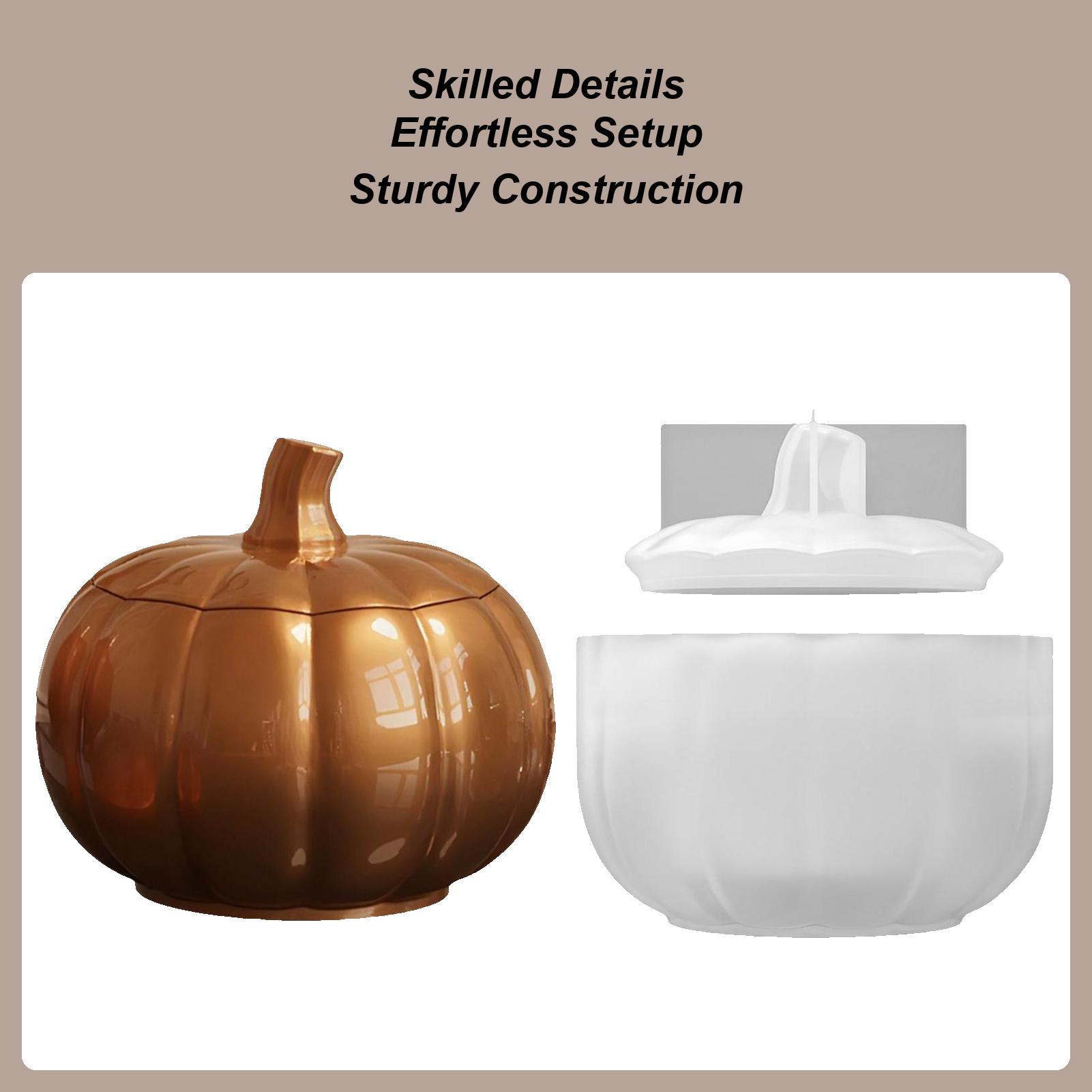 Pumpkin Silicone Mold Halloween Pumpkin Crafts Epoxy Resin Casting Pumpkin Mold Halloween Decoration Creative Storage Box CN