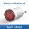 Square Voltage Meter Plug-in: European Standard AC220V Digital Display with Indicator Light