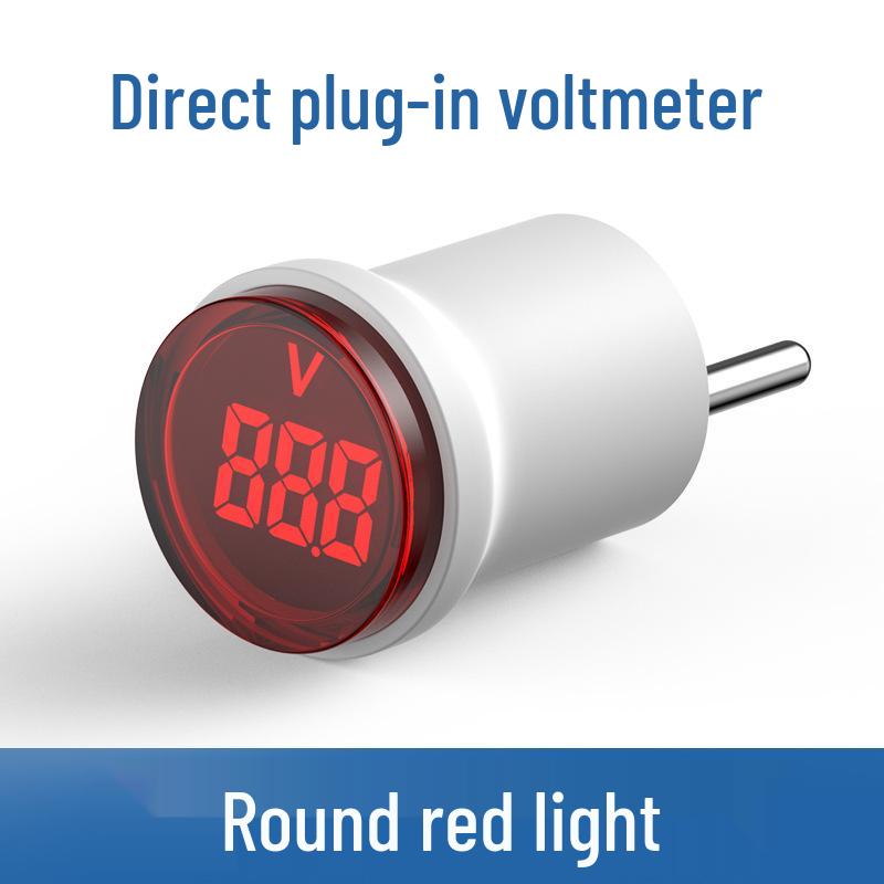 Square Voltage Meter Plug-in: European Standard AC220V Digital Display with Indicator Light