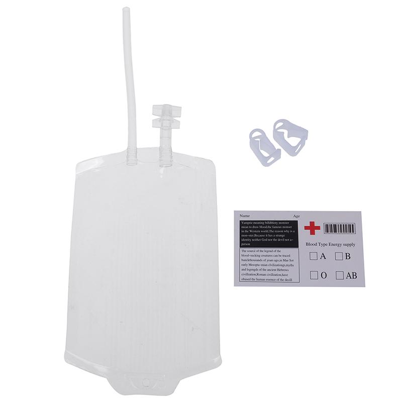 400ml průhledný PVC opakovaně použitelný sáček na krevní energetický nápoj Halloween vampire sáček
