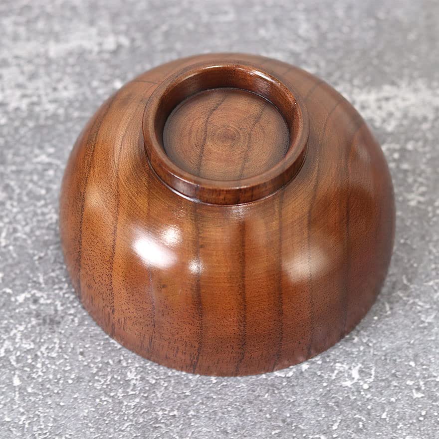 Bowl Soup Bowl Wooden Bowl Wooden Cloth Bag Soup Bowl Set of 5