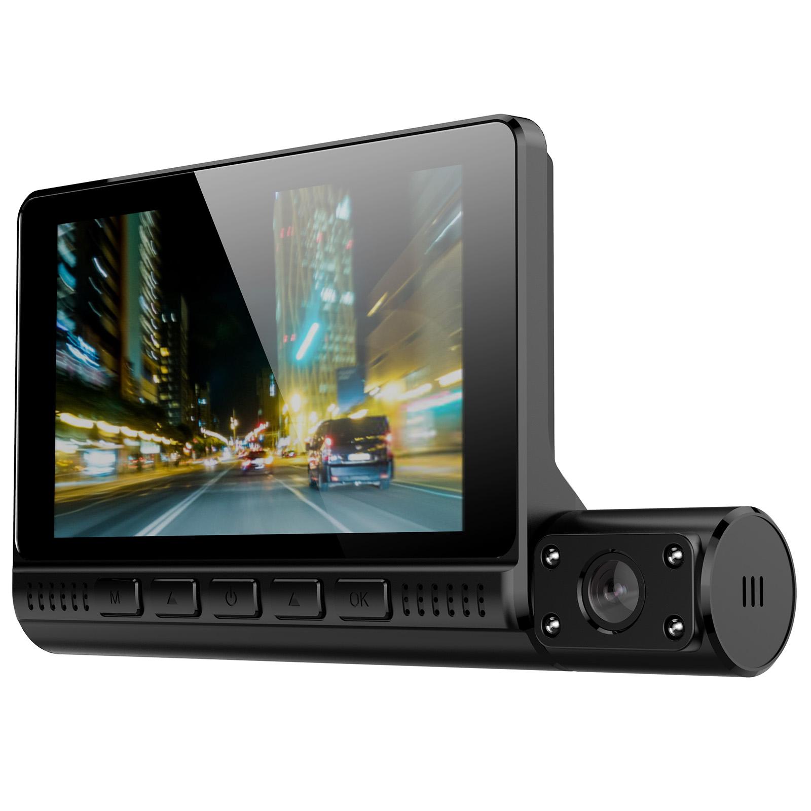 

909 Car DVR Dash Cam 1080P Night Vision Parking Monitoring 4.0-inch Touch Screen 3 Cameras Driving Recorder A