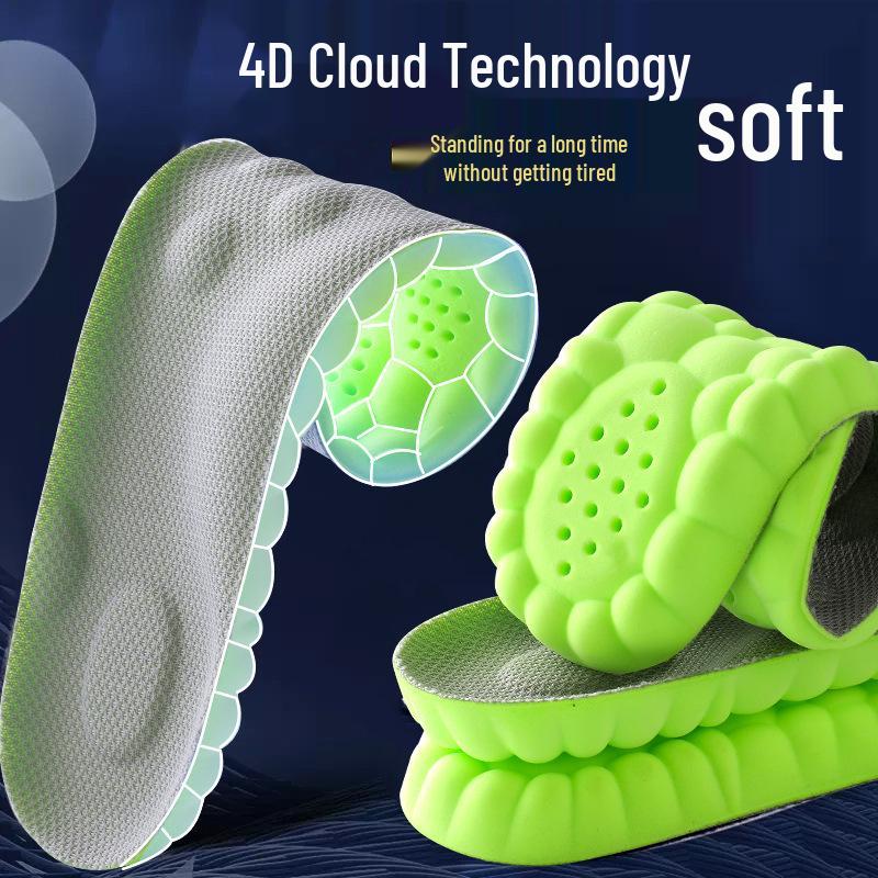 High Elasticity 4D Insole: Soft, Shock-Absorbing Arch Support for Long-Standing Comfort with Odor and Sweat Prevention. Suitable for All Seasons.