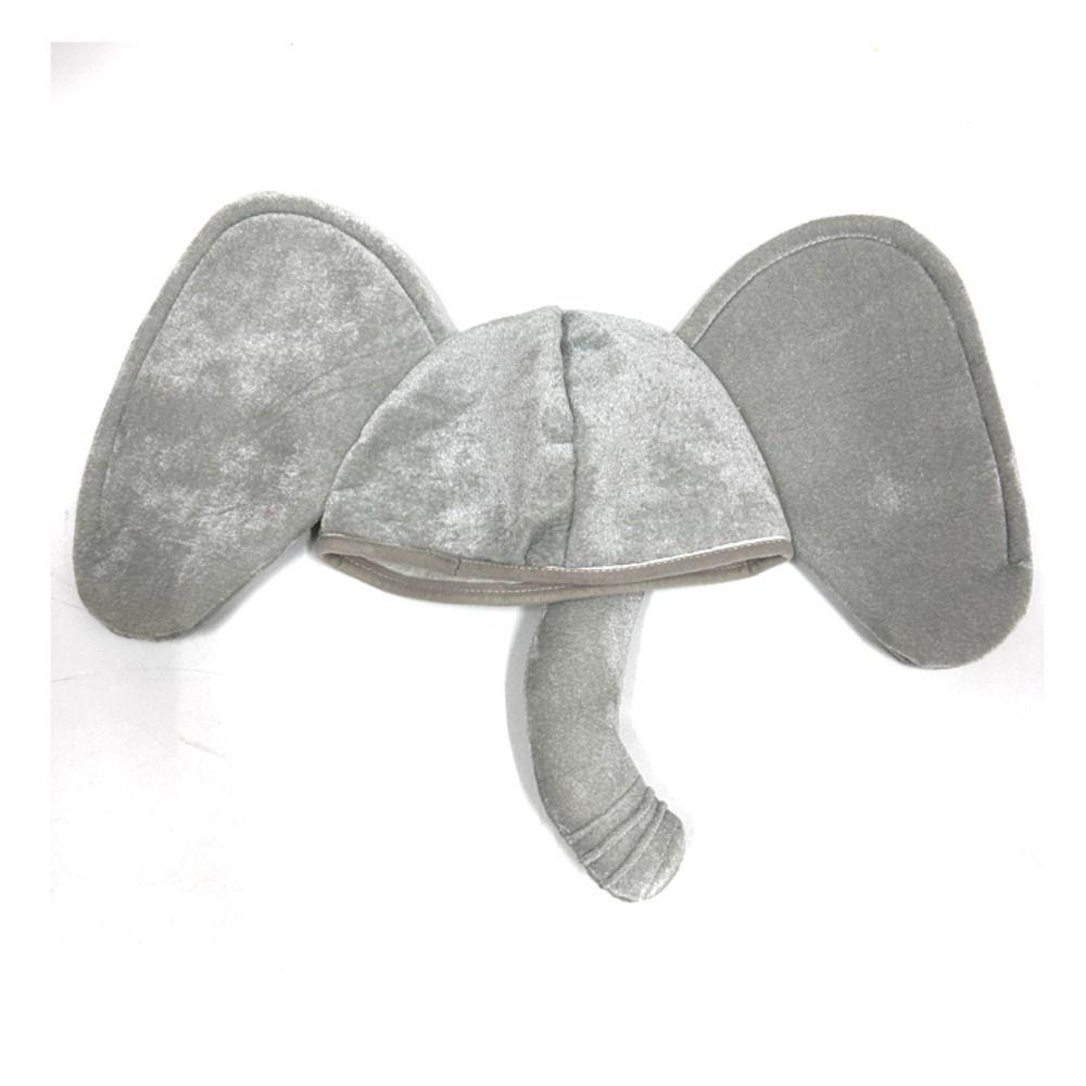 Long Trunk Plush Animal Hat Large Ears Cartoon Costume Cap Funny Kids Plush Elephant Hat Easter