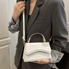 Small Size PU Leather Handbag Solid Color Crossbody Messenger Tote New Women's Shoulder Bag  Work
