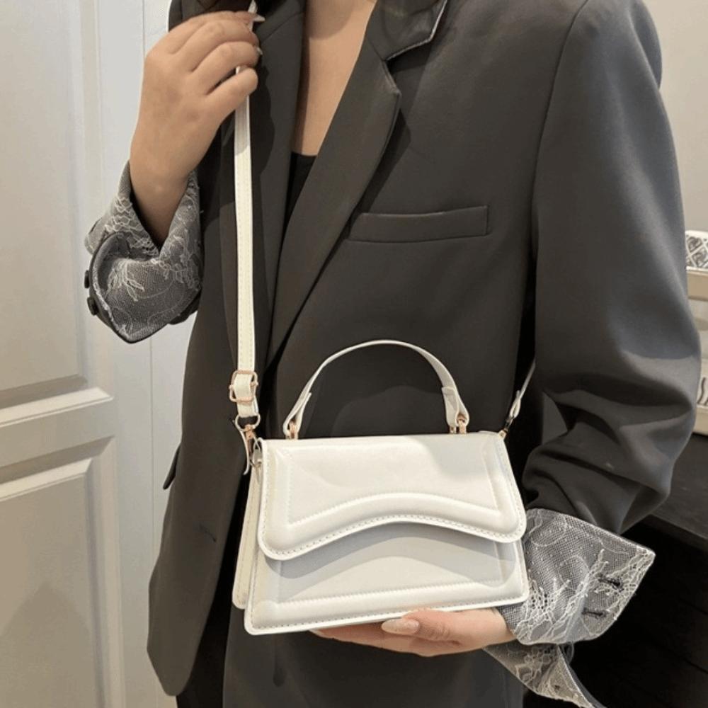 Small Size PU Leather Handbag Solid Color Crossbody Messenger Tote New Women's Shoulder Bag Work